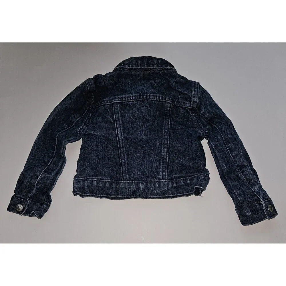 Levi Strauss Girls Toddler 2T Blue Jean Denim Jacket Snap Front (wash wear)